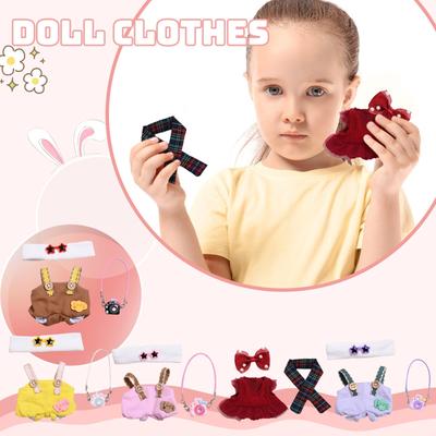 Doll Clothes Set 17cm Doll Accessories Love Heart Top Scarf Hat No Dolls