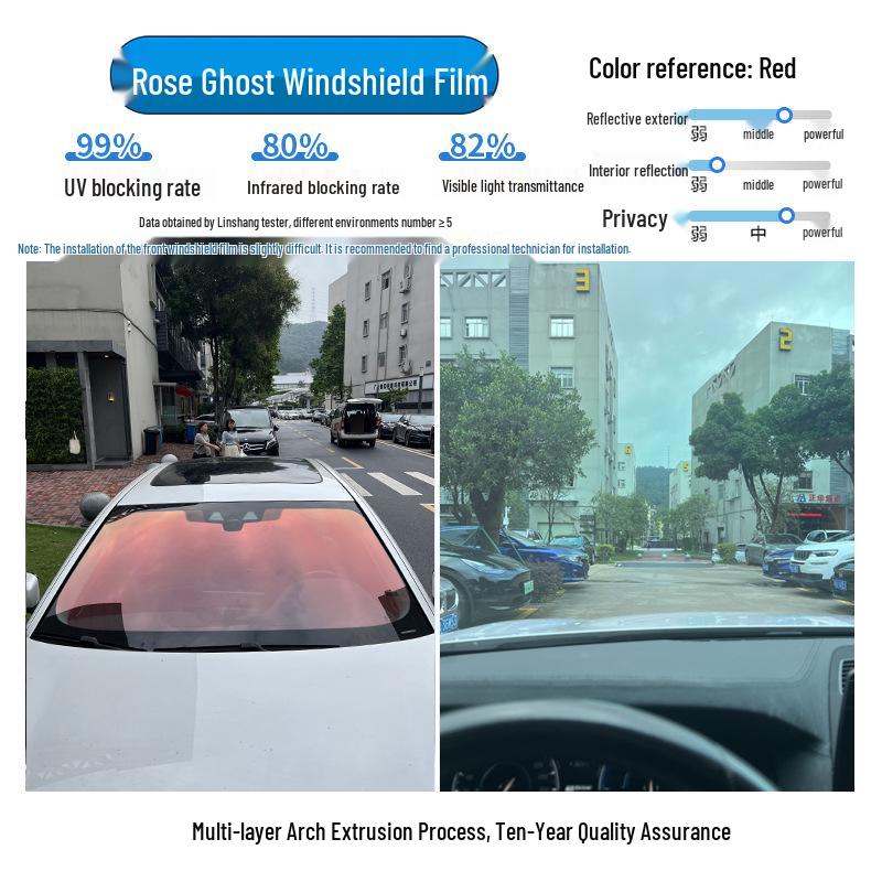 Rose Ghost Теплоизоляционная, Взрывозащитная Пленка на Лобовое Стекло с UV-Защитой Sample B5