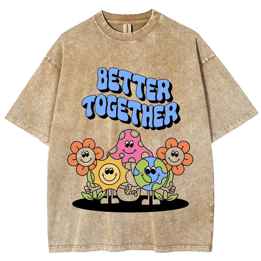 

Женская футболка с цветочным принтом, из стираной ткани, оверсайз, высокого качества, с коротким рукавом, в повседневном дизайне, милая стильная майка для студенток 3XL