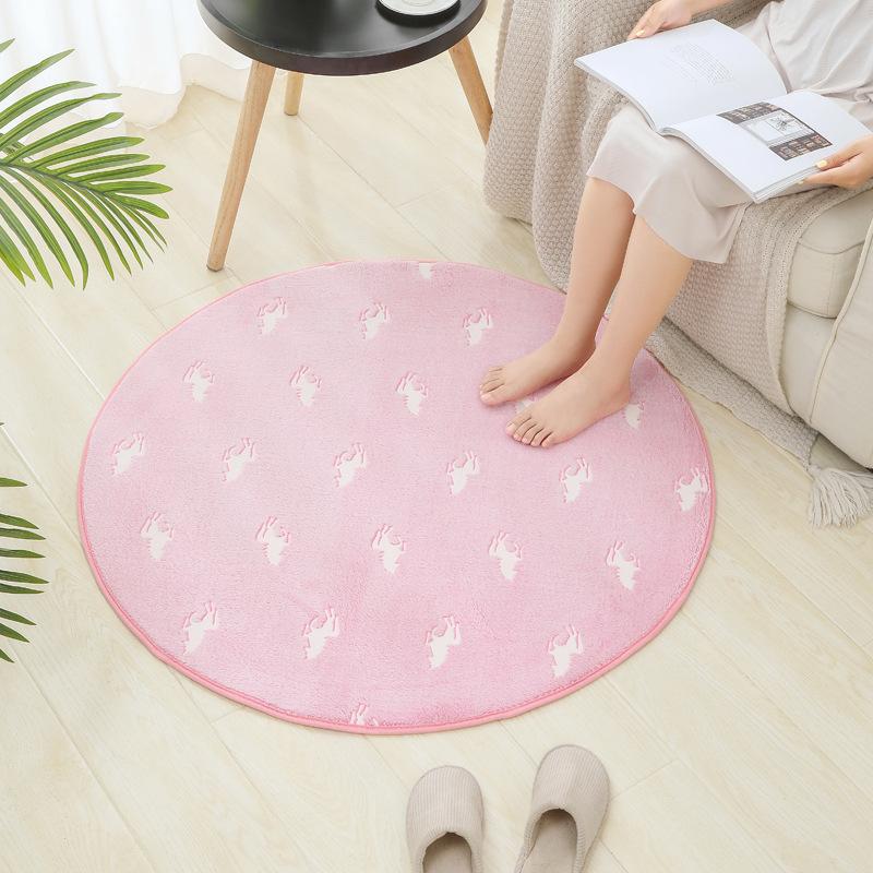 Zebra Print Round Carpet Black White Living Room Area Rug Chair Mat Flannel Anti-slip Kids Bedroom Rug Bathroom Bath Mat