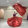 Dance Props Flag With Telescopic Sticks 140*140Cm Multiple Colors Belly Dance Semicircle Flags Performance Props Accessories