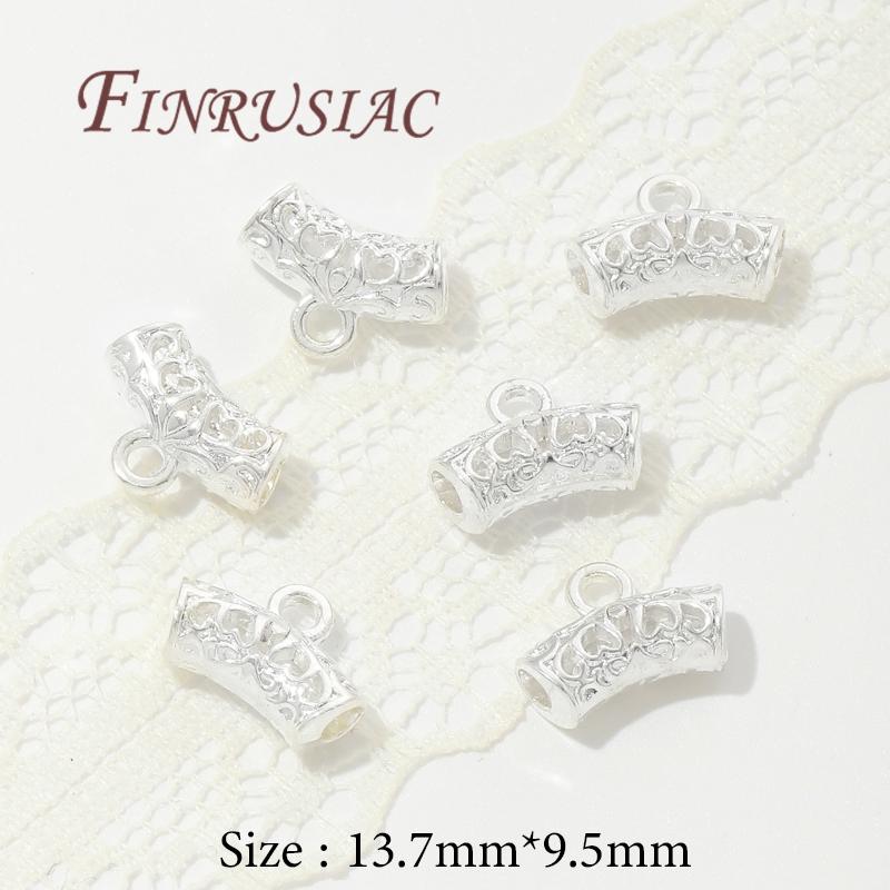 5-15Pcs/Lot 18K Gold Plated Bails For Pendants,Curved Tube Spacer Bead Findings,Beads Bails Connectors For Jewelry Accessories