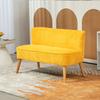 Two-Seater Sofa, Elegant Scandi Design, Solid Wood Frame, Up to 150 kg, 117 x 56.5 x 77 cm, Yellow