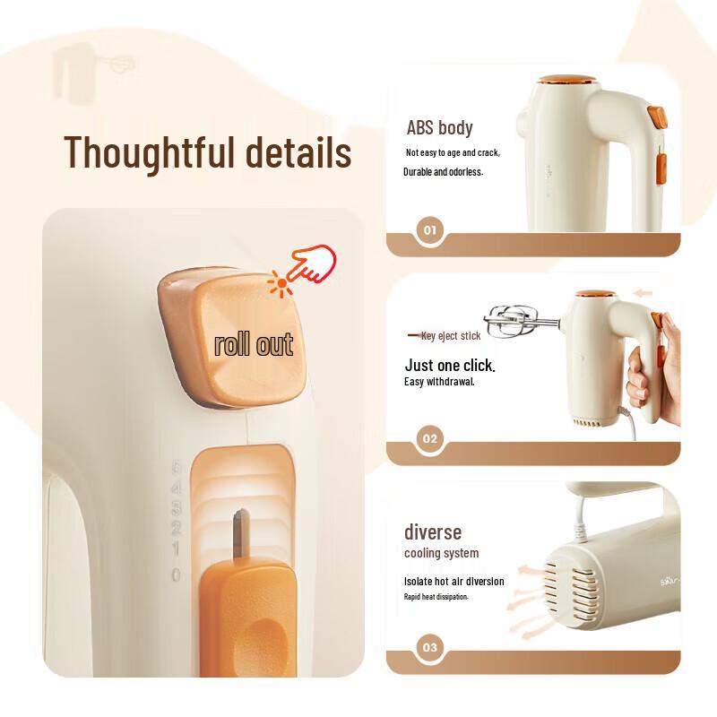 Little Bear Handheld Electric Egg Beater CN Plug (adapter Included)