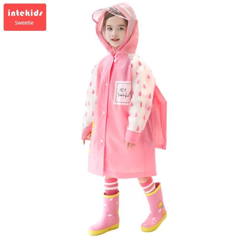 Children's Raincoat for Boys and Girls, Transparent Rain Poncho for Toddlers and Kindergarten Kids, Dinosaur Raincoat, Rain Gear