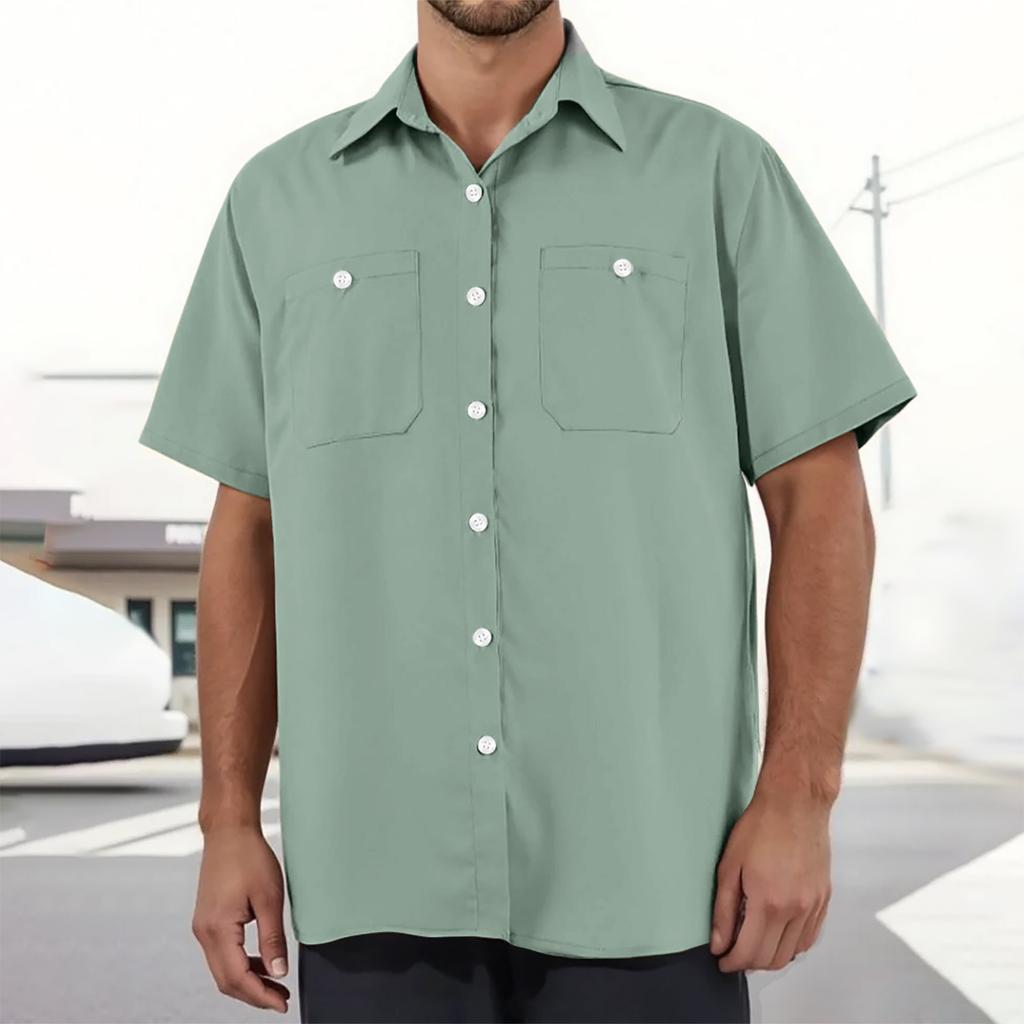 Men's Loose Casual Multi-pocket Workwear Shirt