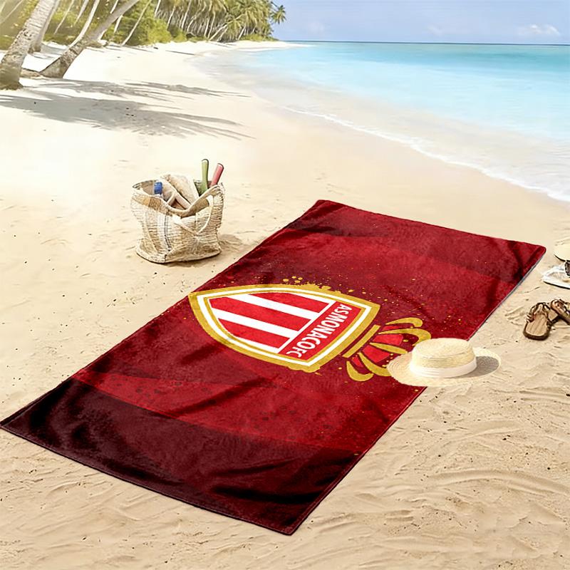 Asciugamano da Spiaggia con Stampa AS Monaco, Asciugamano Grande Morbido ad Asciugatura Rapida per Spiaggia Campeggio Nuoto