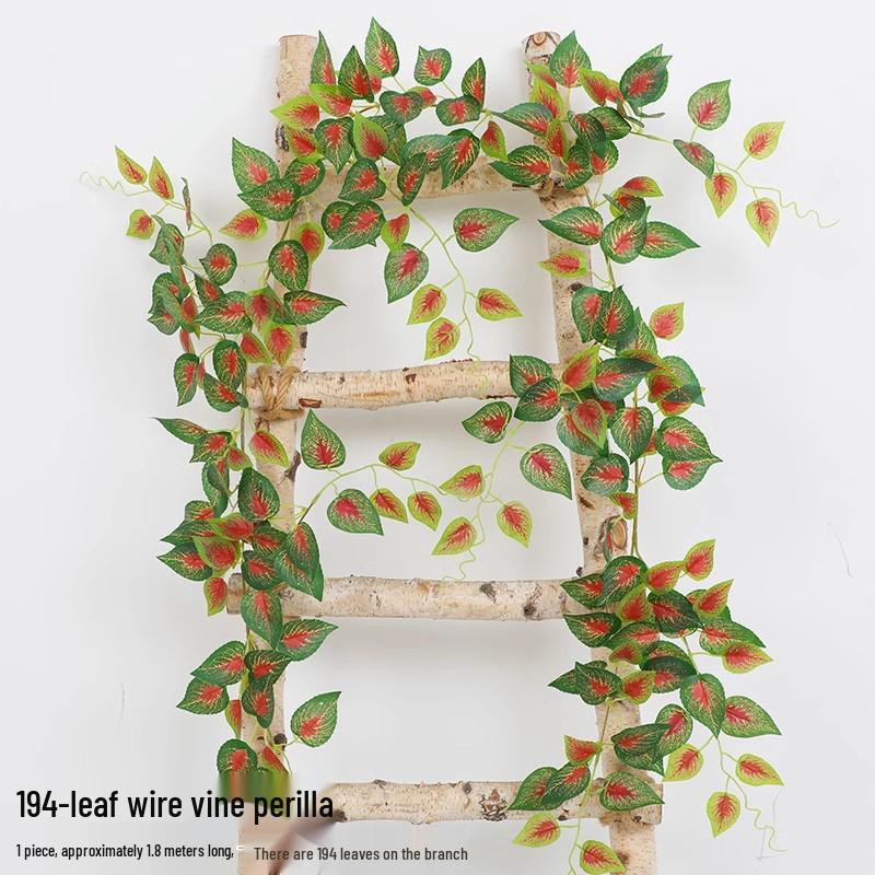 Artificial Rattan Green Pothos Leaf Vine: Decorative Plastic Plant for Ceiling or Home Décor