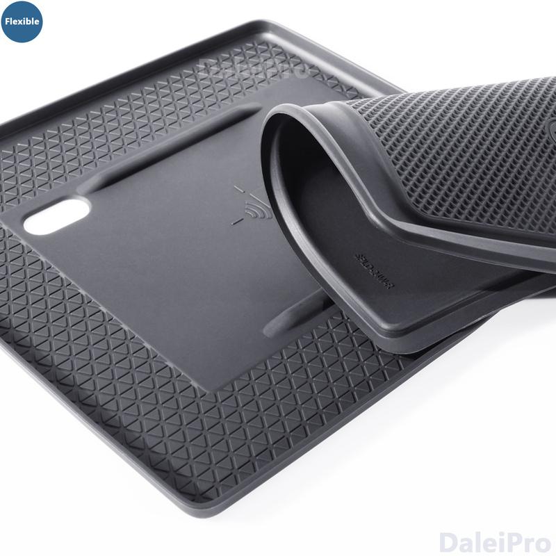 För KIA EV6 2024 Bil Trådlös Laddningsplatta Biltelefon Halkfri Mat Silikongel Reptålig Matta för EV6 Tillbehör