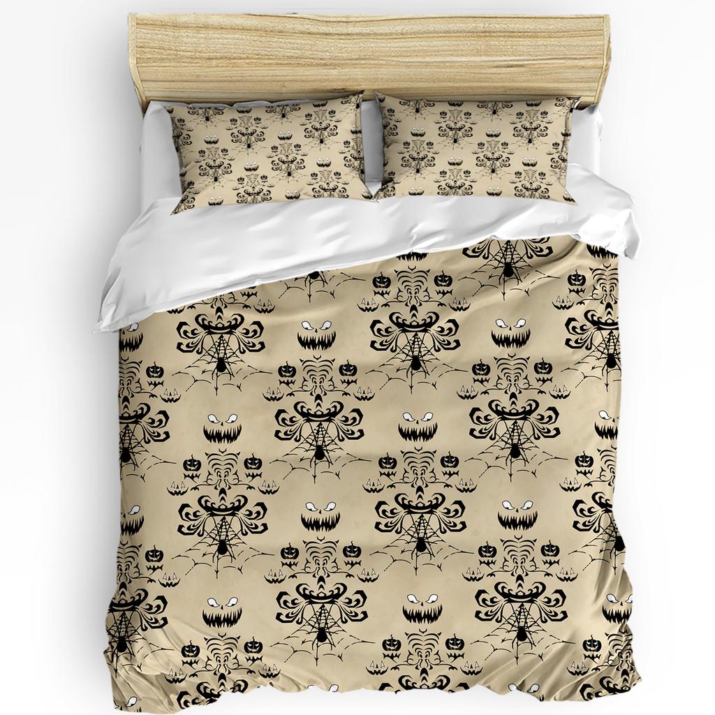 Halloween Haunted Mansion Purple Black Duvet Cover with Pillow Case Custom 3pcs Bedding Set Quilt Cover Double Bed Home Textile