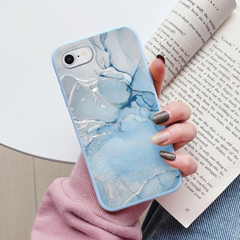 Fashion Marble Cover For iphone SE 2020 7 8 Plus Soft Protective Cases Silicone Coque Bumper Fundas For iphone 8+ SE2020 Shell