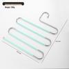 Stainless Steel S-Shaped Multi-Layer Folding Pants Hanger - Non-Slip, No-Trace Storage Solution for Home and Dormitory.