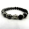 Men's 8mm Lava Stone & Black Gall Stone Beaded Religious Bracelet for Yoga.