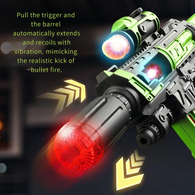 Realistic Electric Toy Gun Mist Spray Vibration Blaster with LED Light Sound Music Effects Role Play Toy Birthday Gift for Teens