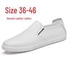Men's Breathable Round Toe Cowhide Casual Slip-On Loafers