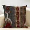 Moroccan Style Art Cushion Cover Natural Linen Organic Fabric Double-Sided Printing Breathable Perfect For Home Decor