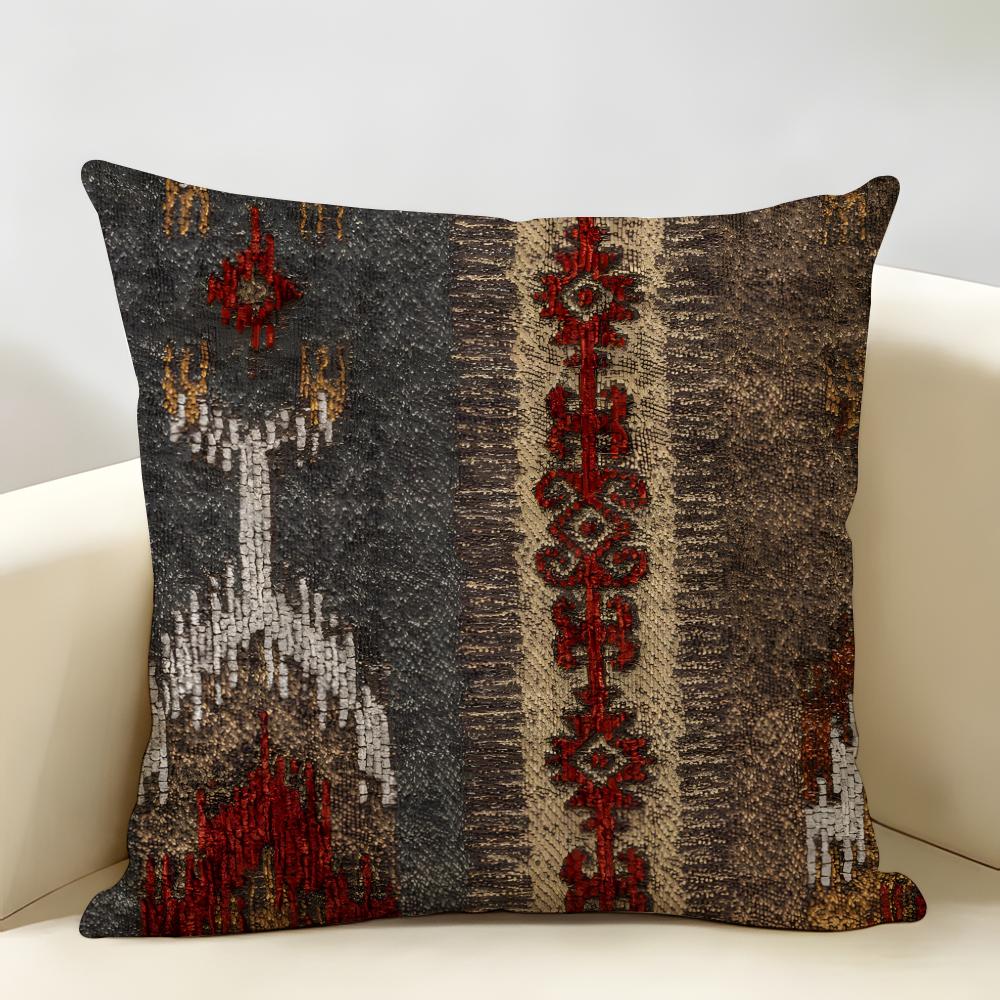 Moroccan Style Art Cushion Cover Natural Linen Organic Fabric Double-Sided Printing Breathable Perfect For Home Decor