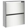 Shoe Cabinet with Mirror 5 Flip Down Compartments Grey Sonoma 63 x 17 x 169.5 cm