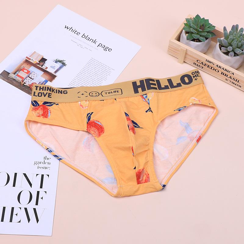 Printed Men's Underwear Loose Men's Triangle Pants Breathable Cotton Men's Large Triangle Pants