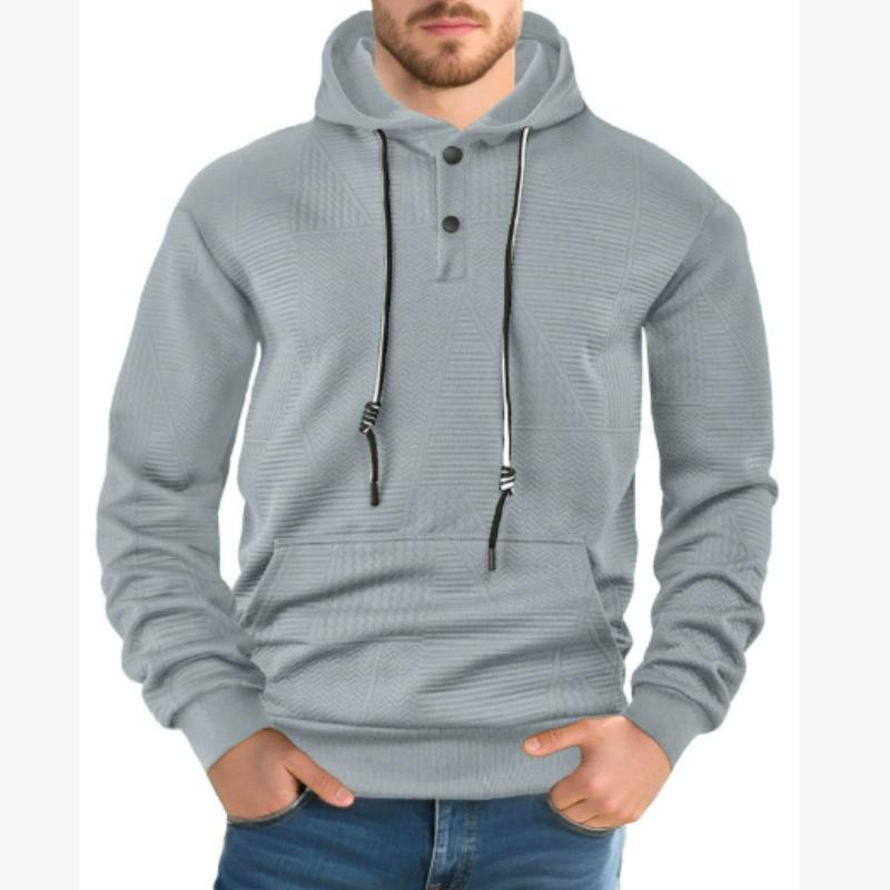 Pulover de primăvară și toamnă, culoare uni, casual, sport, larg, la modă, cu mâneci lungi și glugă, pentru bărbați