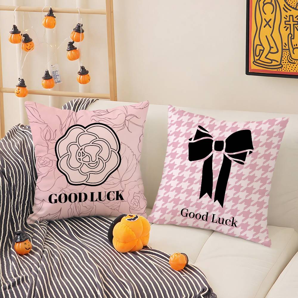 Luxury Good Luck Pillow Case Sofa Living Room Bedroom Double-Sided Printing Square Cushion Nap Time Cushion Cover