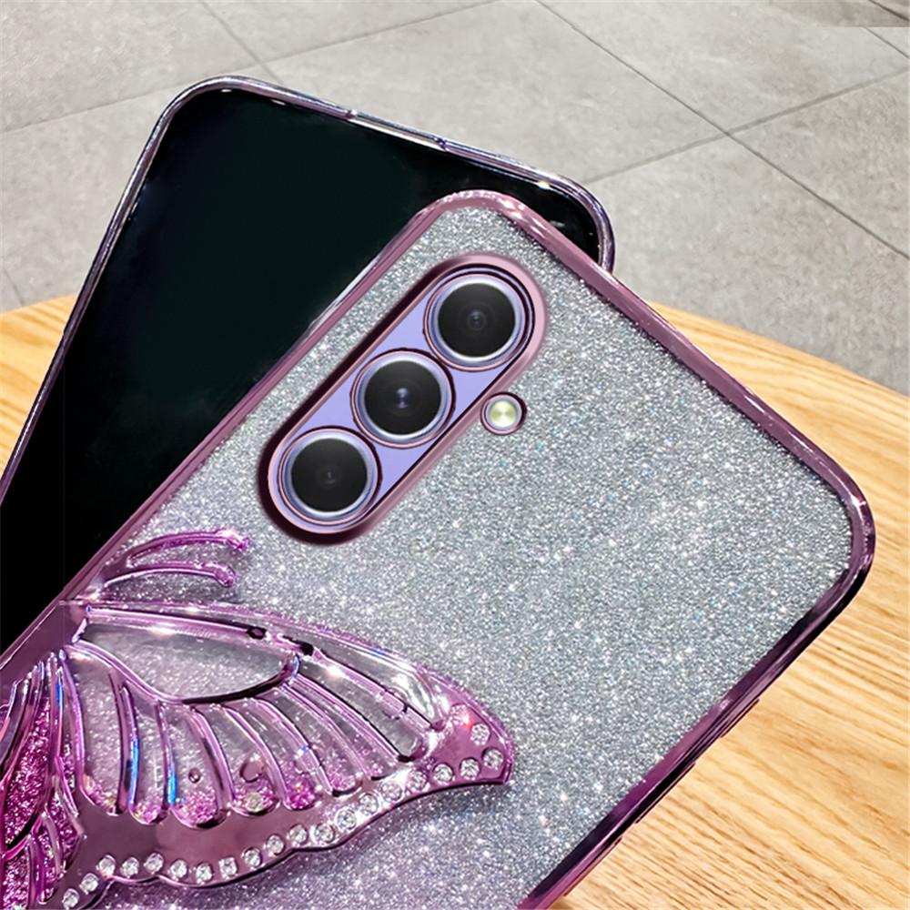 Gradient Glitter Butterfly Quicksand Phone Case For Samsung A15 A35 A55 A25 A05S A54 A34 A24 A14 A13 A33 A53 Soft Silicone Cover