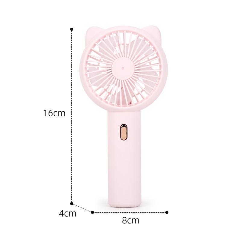 Przenośny Mini Wentylator USB z Kociimi Uszami dla Uczniów, Odpowiedni do Użytku na Biurku lub do Noszenia na Zewnątrz.