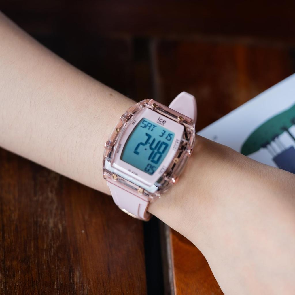 Authorized Distributor [ICE-WATCH] Ice Watch Tonneau Type Wristwatch Men's Unisex 024563 ICE Digit Boliday Nude Clear Rose Gold Small Date Day of the