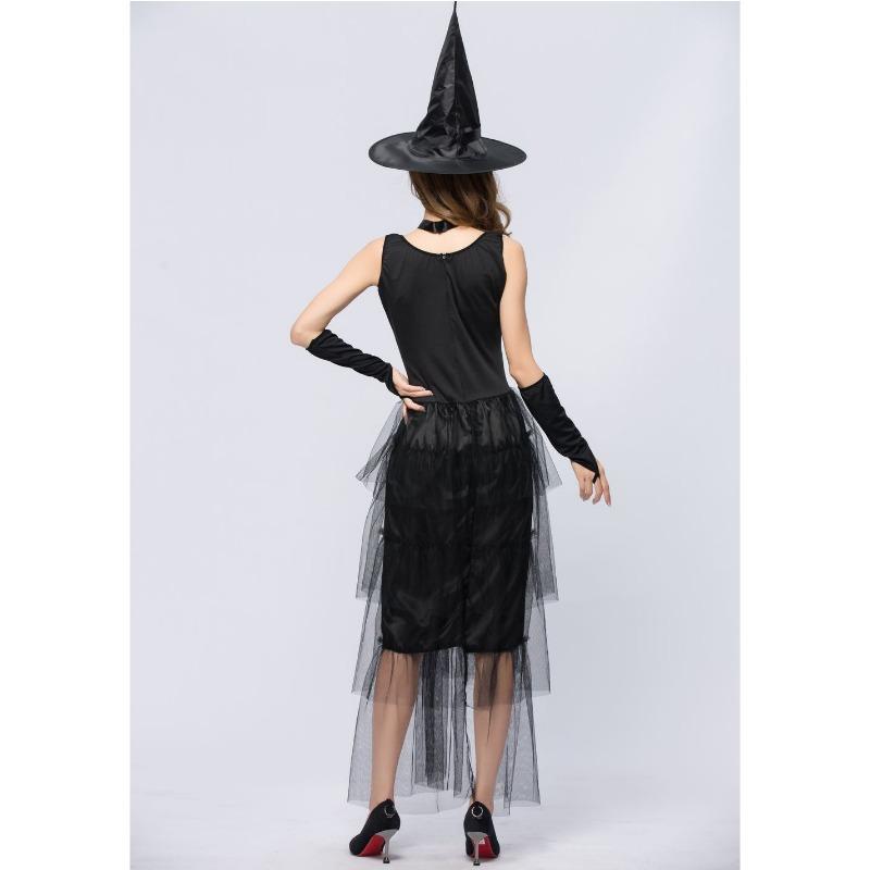 M-XL Halloween Cosplay, Witch Mesh Dress Costume, Wizard PLAY Witch Costume