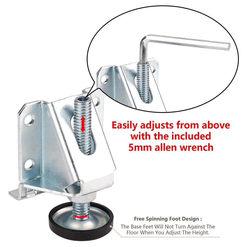 Good-Leveling Feet Heavy Duty Furniture Levelers Adjustable Table Leg Leveler With Lock Nuts For Furniture,Table, Cabinets, Work