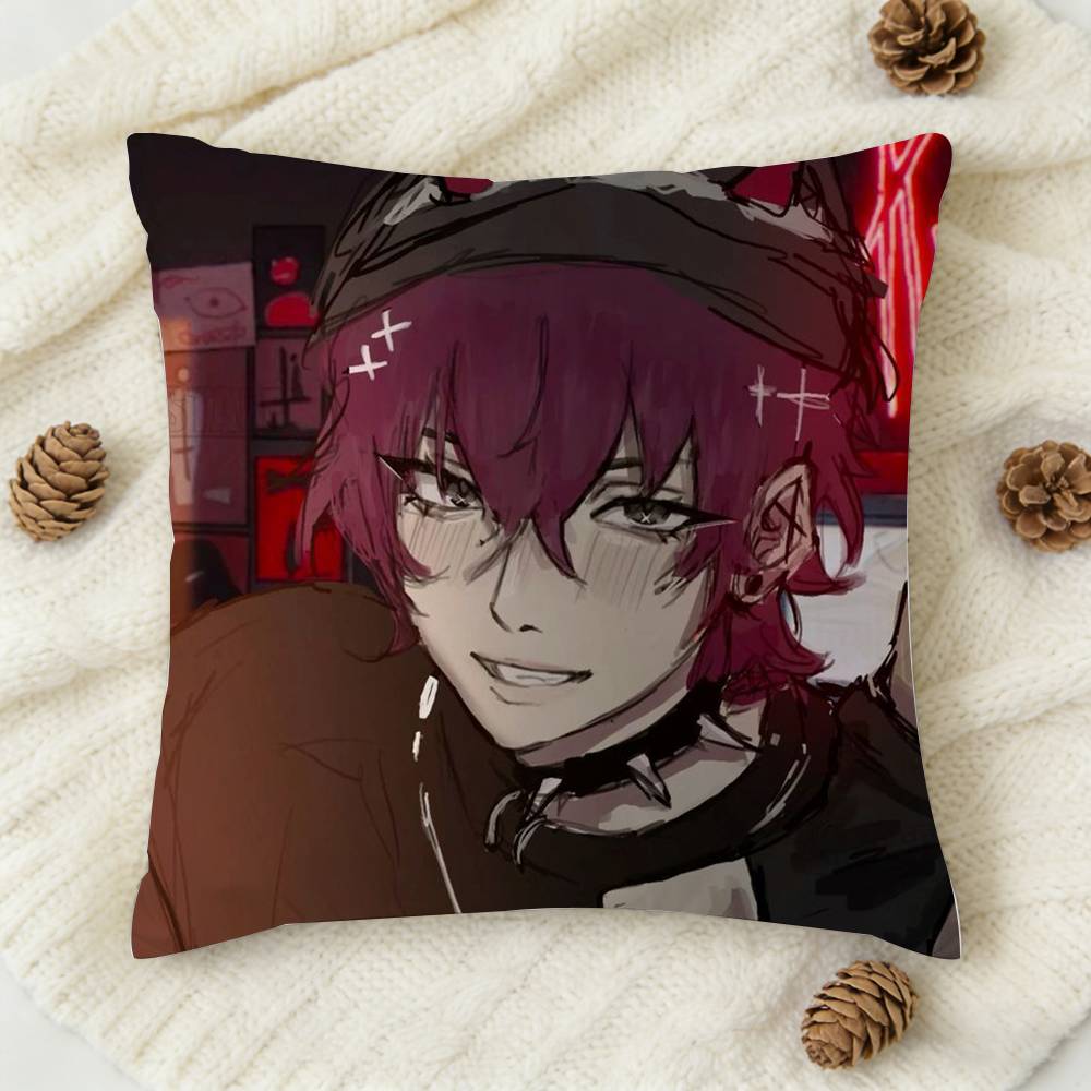 K-Killer Chat Ronin Misaki Double-Sided Printed Square Decorative Cushion Cover For Sofa Living Room Home Decor