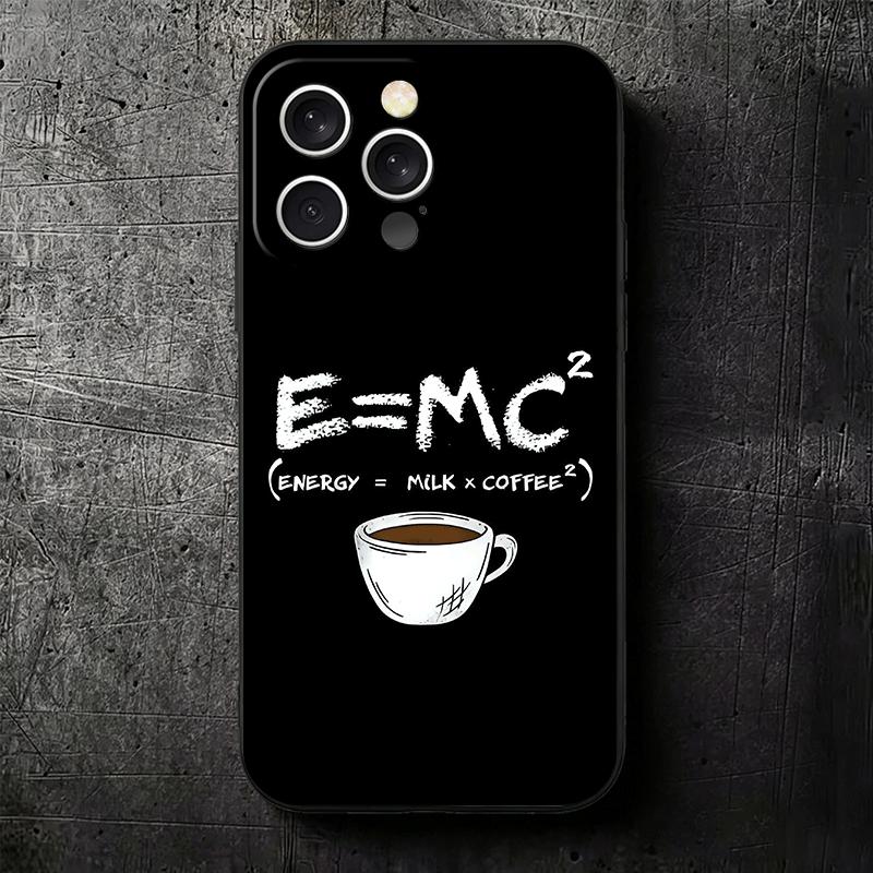 Black Coffee Fashion Style Soft Phone Case for iPhone 16 16E 17 Air 15 Pro Max 14 Plus 13 Mini 11 12 7 Black Cover Back Shell