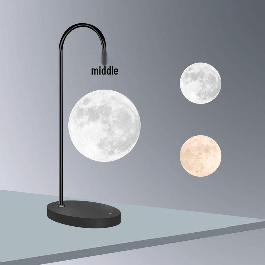 3D Printed Moon Lamp with Magnetic Levitation - Night Light & Eye Protection