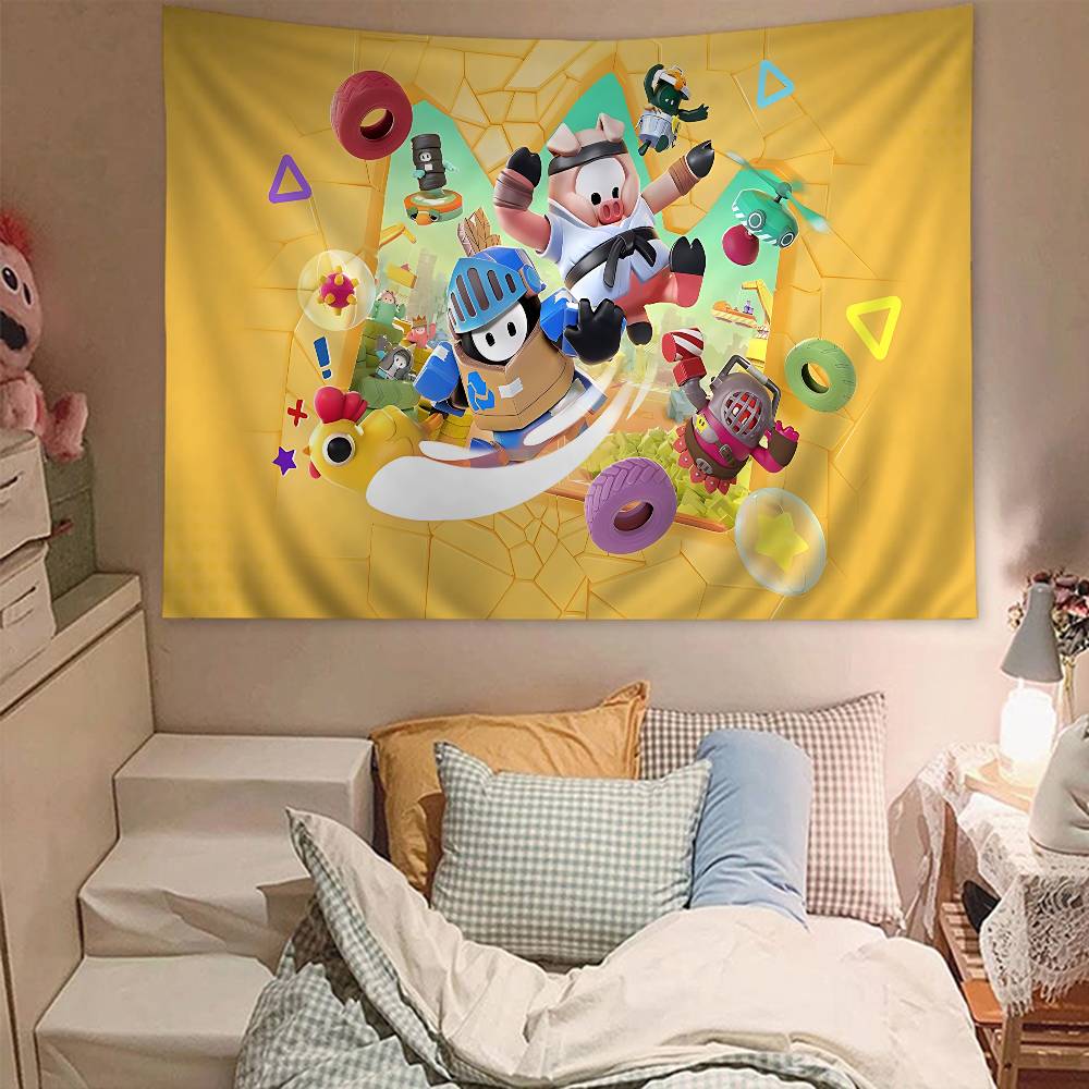 Popular F-Fall G-Guys Party Game Cartoon Tapestry Art Science Fiction Room Home Decor Wall Hanging Sheets 60x110 cm