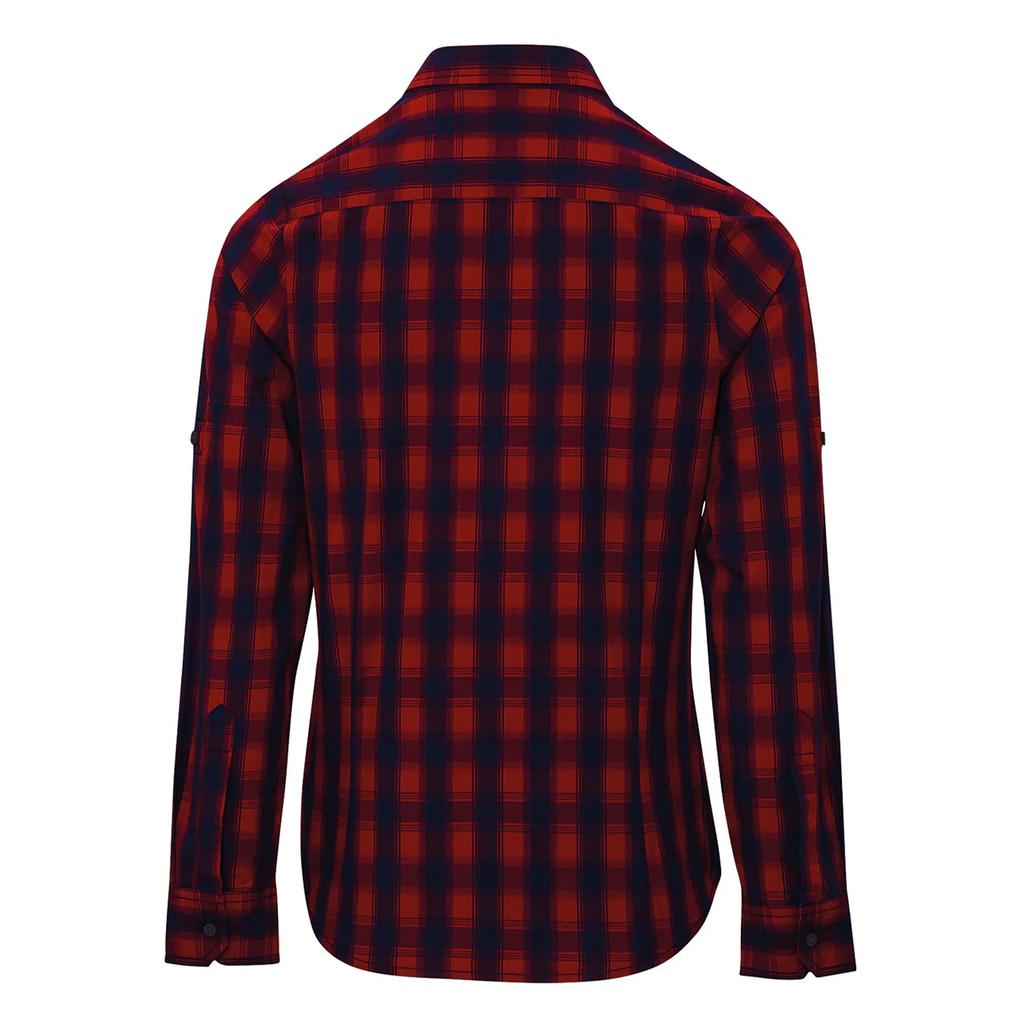 Premier Womens/Ladies Mulligan Checked Cotton Long-Sleeved Shirt