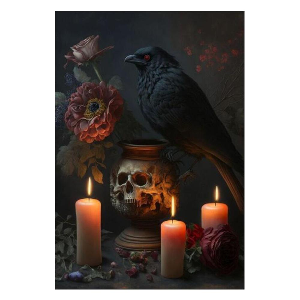Dark Academy Art Wall Poster Victoria Crow Witch Ghost Black Cat Halloween Background Decoration Gothic Image Printing Holiday Gifts Canvas Painting