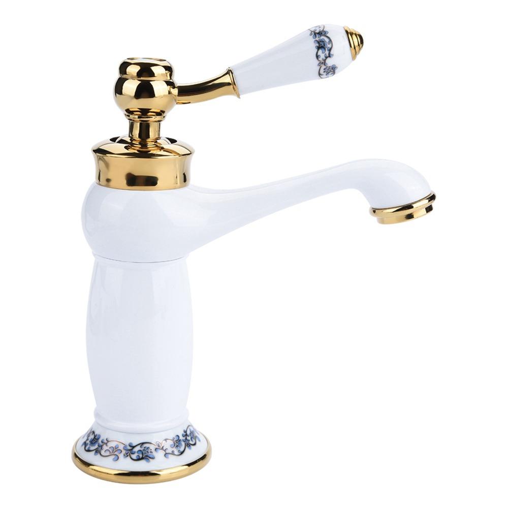 Easy Install Hot Cold Water Mixer Tap with Hose Brass Faucet Tap Deck Mounted Single Handle Water Tap Bathroom Sink