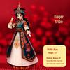 Chinese Ethnic Figures Wooden Magnets - Cultural Souvenir Stickers