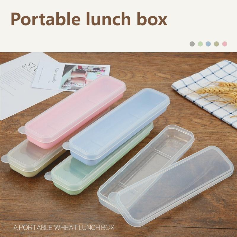 1Pc Portable Tableware Box Transparent Cover Cutlery Case Travel Outdoor School Home Stowage Reusable Practical Cutlery