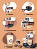 Kids 3in1 Coffee Machine Toy Set 41pcs Pretend Play With Light Sound Manual Water Outlet Role Playing Gift For Boys Girls