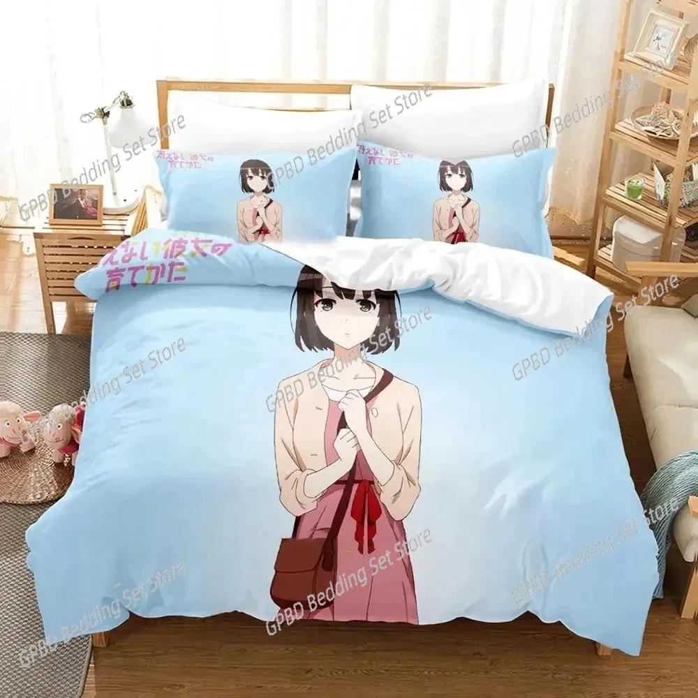 Anime Saekano Megumi Kato Beding Set 3D Printed Suitable for Bedrom Soft Duvet Cover Set With Pilowcases Children Kids Home Textile