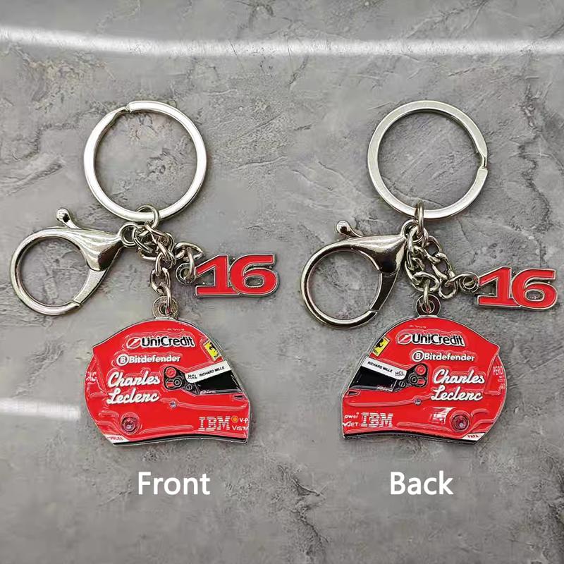 Charles Leclerc Hamilton F1 2025 Racing Helmet Keychain Ornament Pendant Gift for Ferrari Roma 488 Portofino F8 Roma Spider SF90 MQ5
