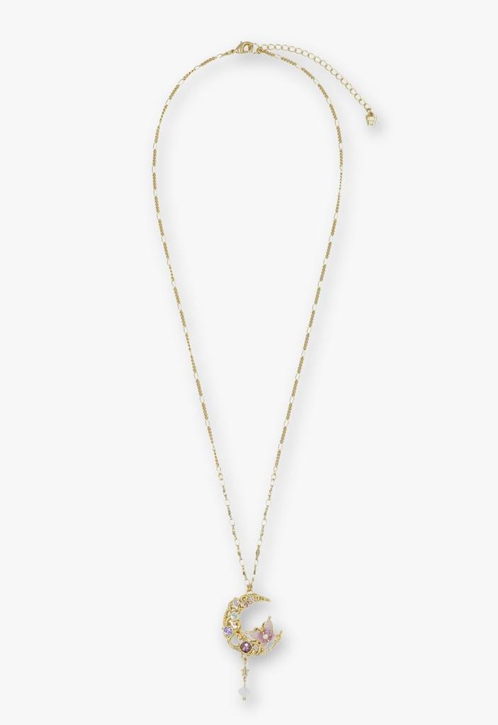 Butterfly and Crescent Moon Motif Necklace SAXN049760XP [Anna Sui]