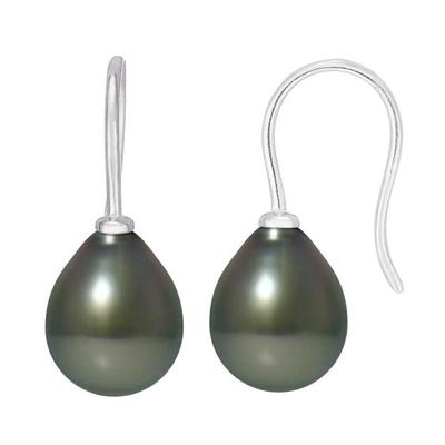 Earrings - Genuine Tahitian Cultured Pearls Oval 8-9 Mm - Women's Jewelry