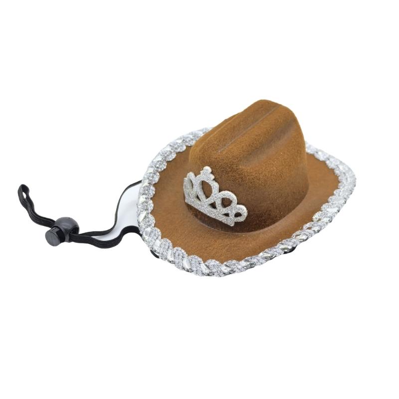 

Easy To Clean Pet Hat Geese Roleplay Headdress with Glittering Trimmed Design For Various Pet Friendly Roleplay Event Wear темно-коричневого