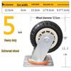 Silent, Lightweight Rubber Caster Wheel with Brake - 3", 4", 5" Options for Handcart/Trailer