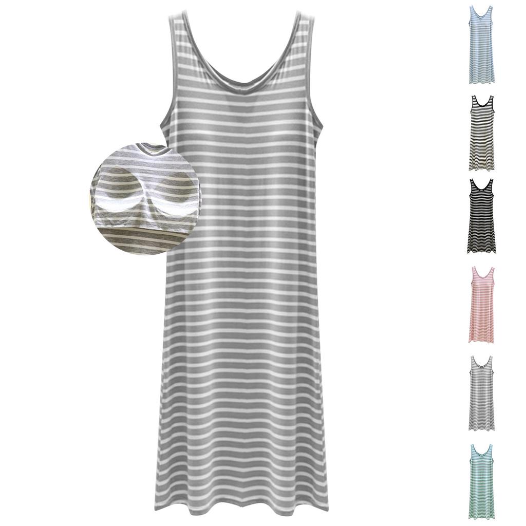 Women's Summer Dress Loose Beach Vacation Casual Deep V Neck Vest Dress Elegant Shirt Dress