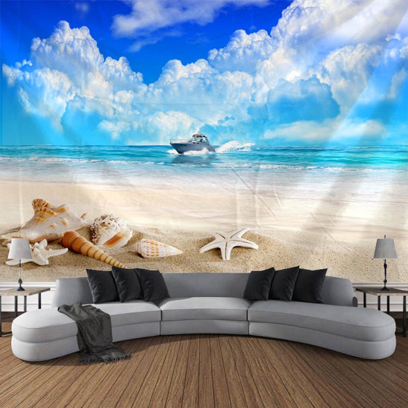 Beach Sunset Scenery Tapestry Wall Hanging Bohemian Calico Tapestry Home Wall Decor Bedroom Decor