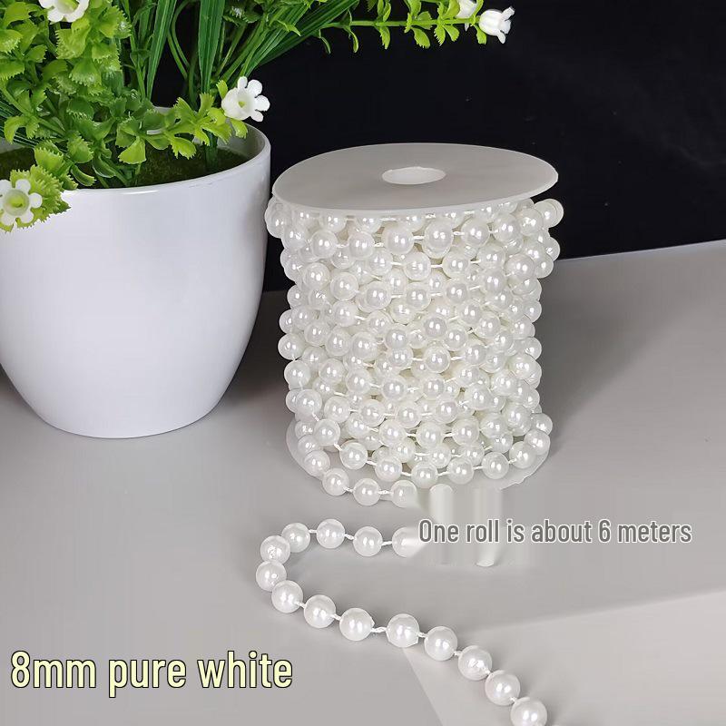 DIY Floral Embellishment Linked Bead Chain, 4-14mm Anti-pearl Jewelry Accessories for Wedding Decor