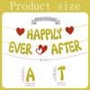 Happily Ever After Glitter Banner, NO-DIY,Bachelorette Wedding Party Banner Bridal Shower Banner Gold, Wedding Engagement Party Supplies